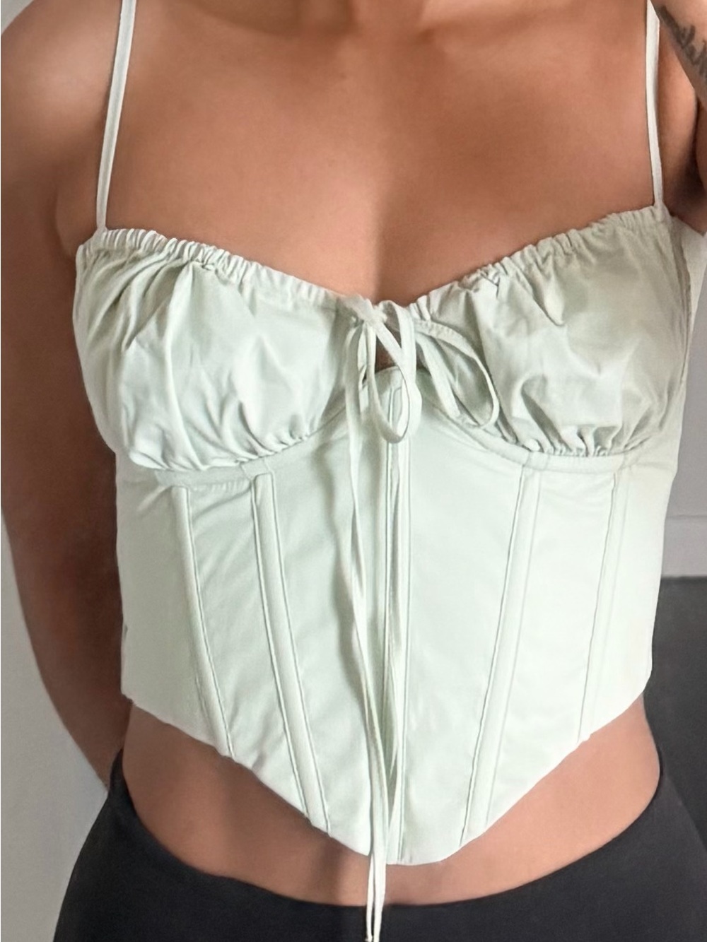 Corset Crop Top in Pale Mint